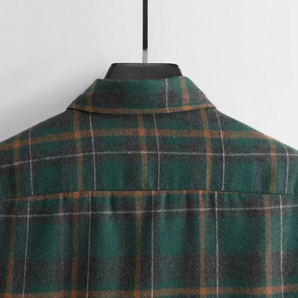 Green Mens Plaid Shirt - Picture 5 of 7